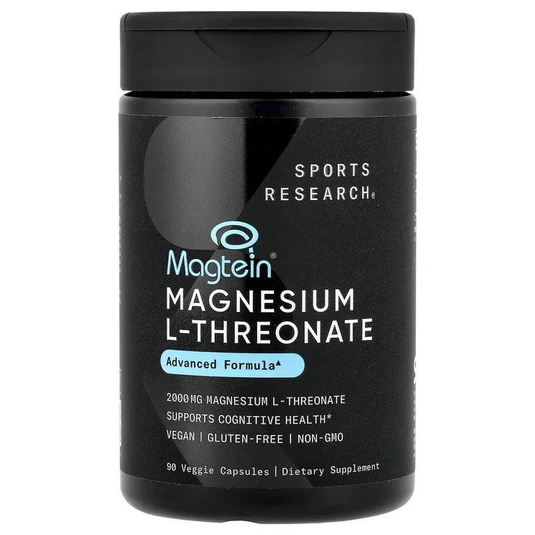 Sports Research, Magtein®, L-треонат магния, 90 растительных капсул (666 мг в 1 капсуле)
