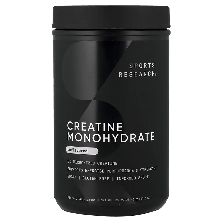 Sports Research, моногидрат креатина, без вкусовых добавок, 1 кг (2,2 фунта)