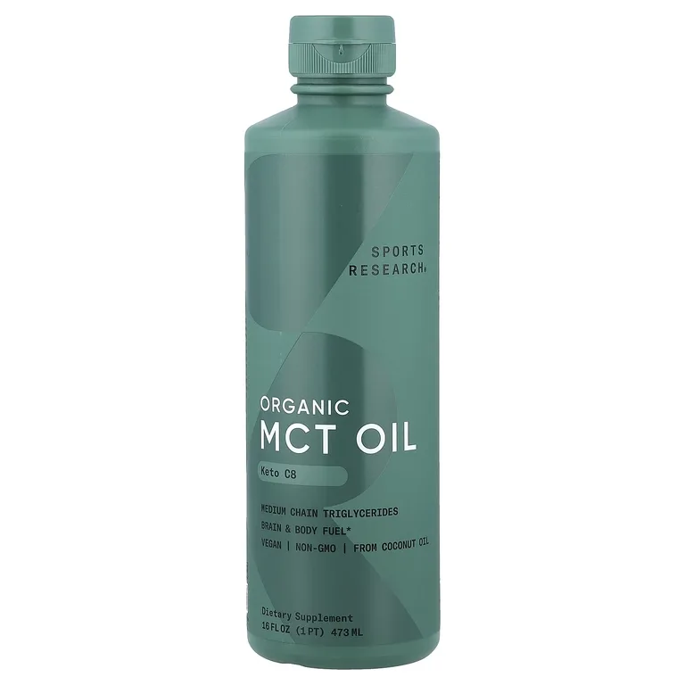 Sports Research, органическое масло MCT (C8), с нейтральным вкусом, 473 мл (16 жидк. унций)