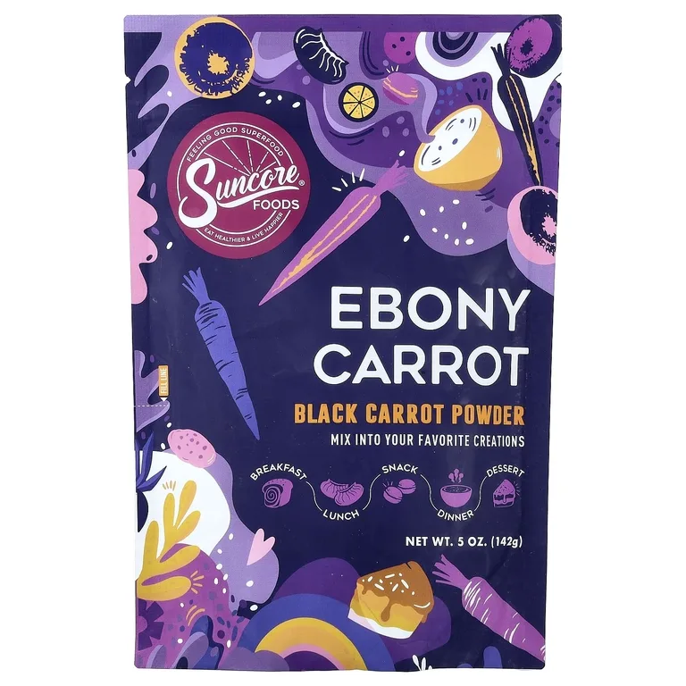 Suncore Foods, Ebony морковь, порошок из черной моркови, 142 г (5 унций)