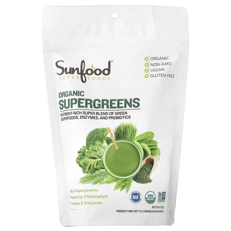 Sunfood, органическая суперзелень, 227 г (8 унций)