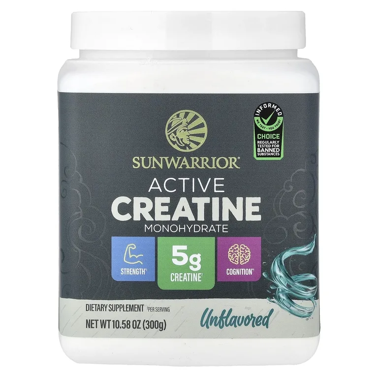 Sunwarrior, Активный моногидрат креатина без вкуса, 300 г (10,58 унции)