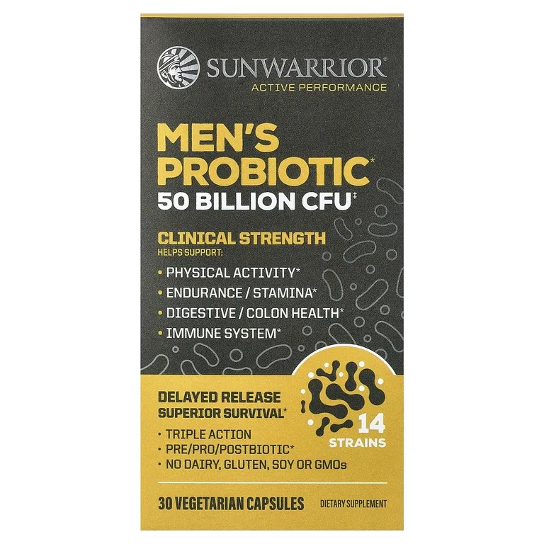 Sunwarrior, пробиотик для мужчин, 30 вегетарианских капсул