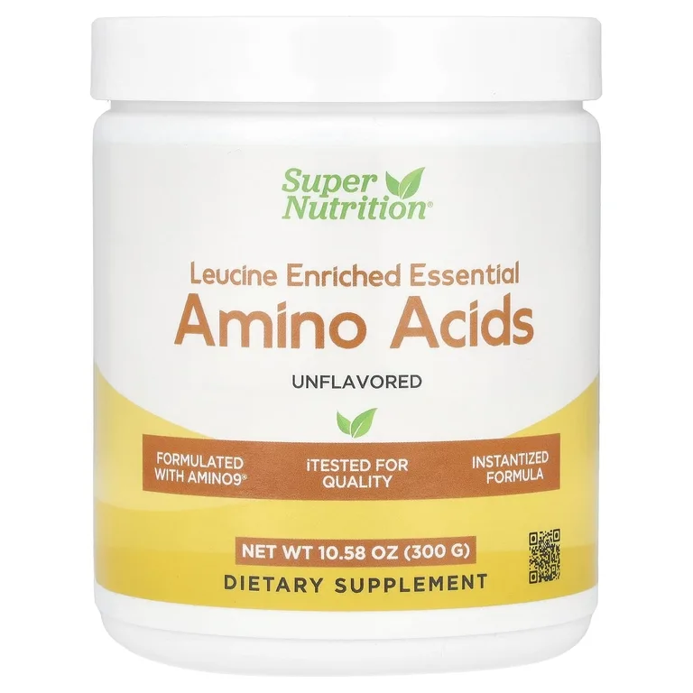 Super Nutrition, незаменимые аминокислоты, обогащённые лейцином, с L-лейцином, L-лизином, L-треонином и L-изолейцином, без ароматизаторов, 300 г (10,58 унции)