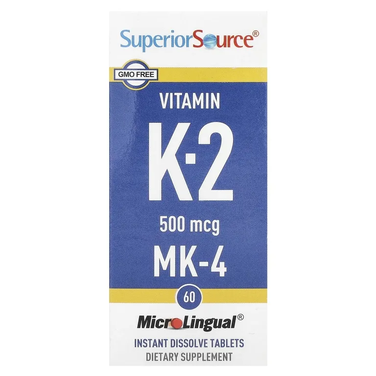 Superior Source, витамин K-2, 500 мкг, 60 быстрорастворимых таблеток