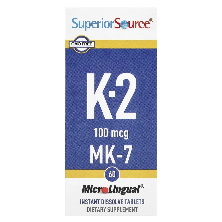 Superior Source, витамин K2, 100 мкг, 60 быстрорастворимых таблеток
