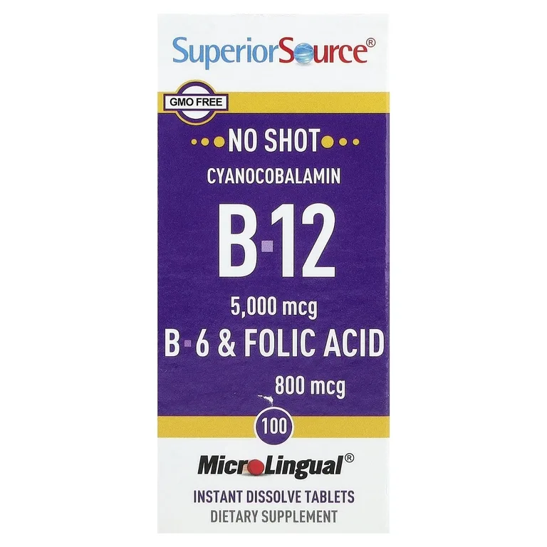 Superior Source, Витамины B12, B6 и фолиевая кислота, 100 растворимых таблеток