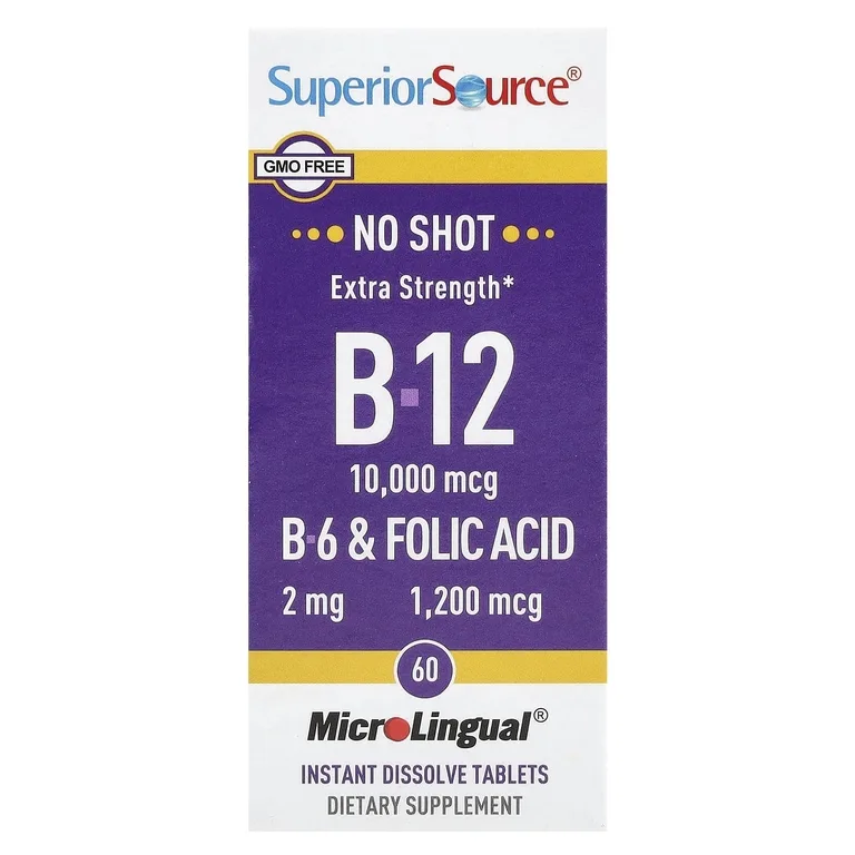 Superior Source, витамины B12, B6 и фолиевая кислота, 60 быстрорастворимых таблеток MicroLingual®