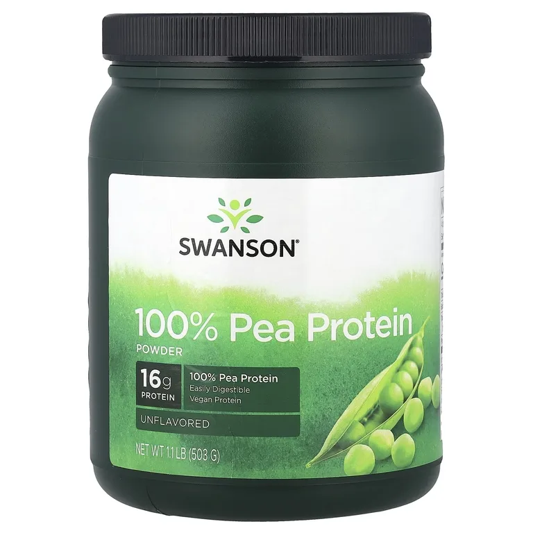 Swanson Vitamins, 100% порошок из горохового протеина, без добавок, 503 г (1,1 фунта)