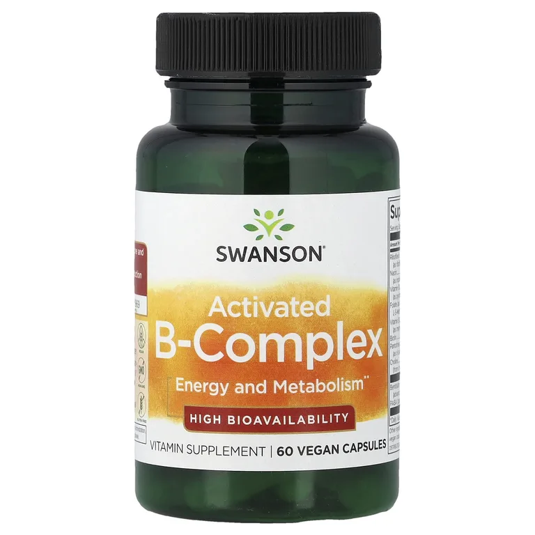 Swanson Vitamins, активированный комплекс витаминов группы B, 60 веганских капсул