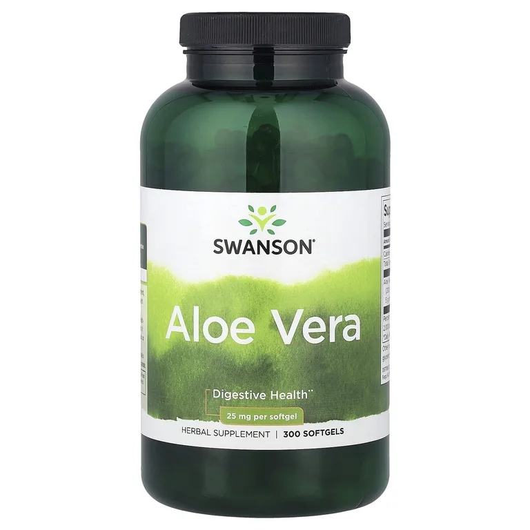 Swanson Vitamins, алоэ вера, 25 мг, 300 капсул