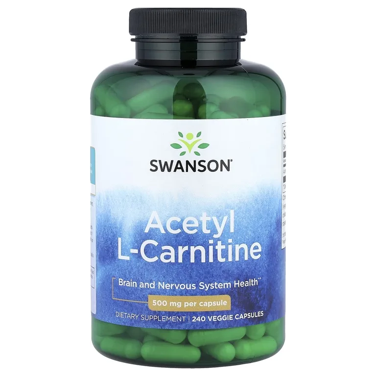 Swanson Vitamins, Ацетил L-карнитин, 500 мг, 240 растительных капсул