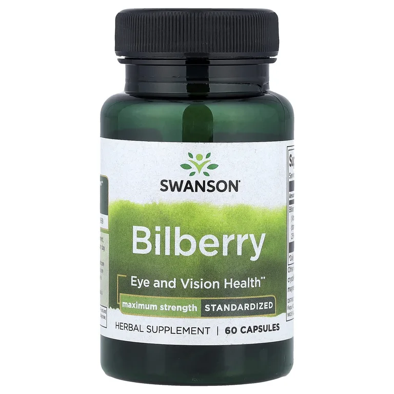 Swanson Vitamins, черника, стандартизированная, 60 капсул (250 мг в 1 капсуле)