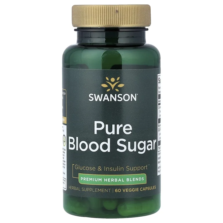 Swanson Vitamins, Чистый сахар в крови, 60 растительных капсул