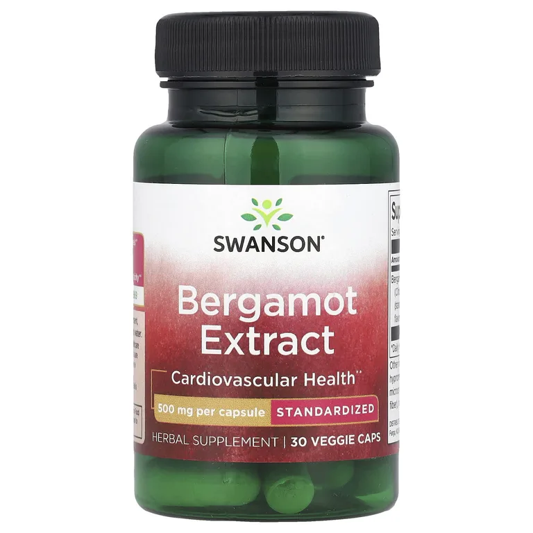 Swanson Vitamins, Экстракт бергамота, 500 мг, 30 вегетарианских капсул