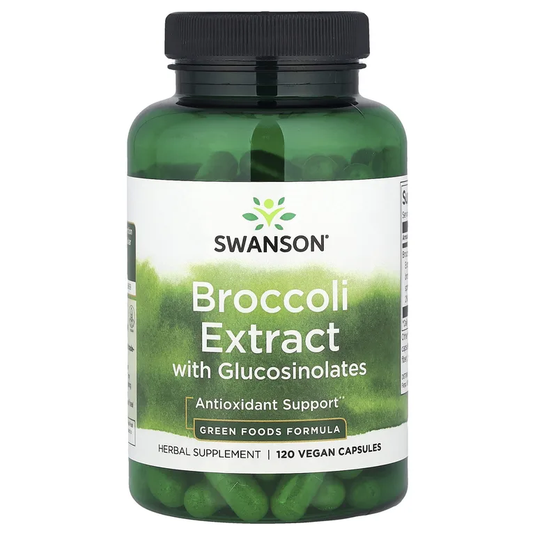 Swanson Vitamins, Экстракт брокколи с глюкозинолатами, 120 веганских капсул (600 мг на капсулу)