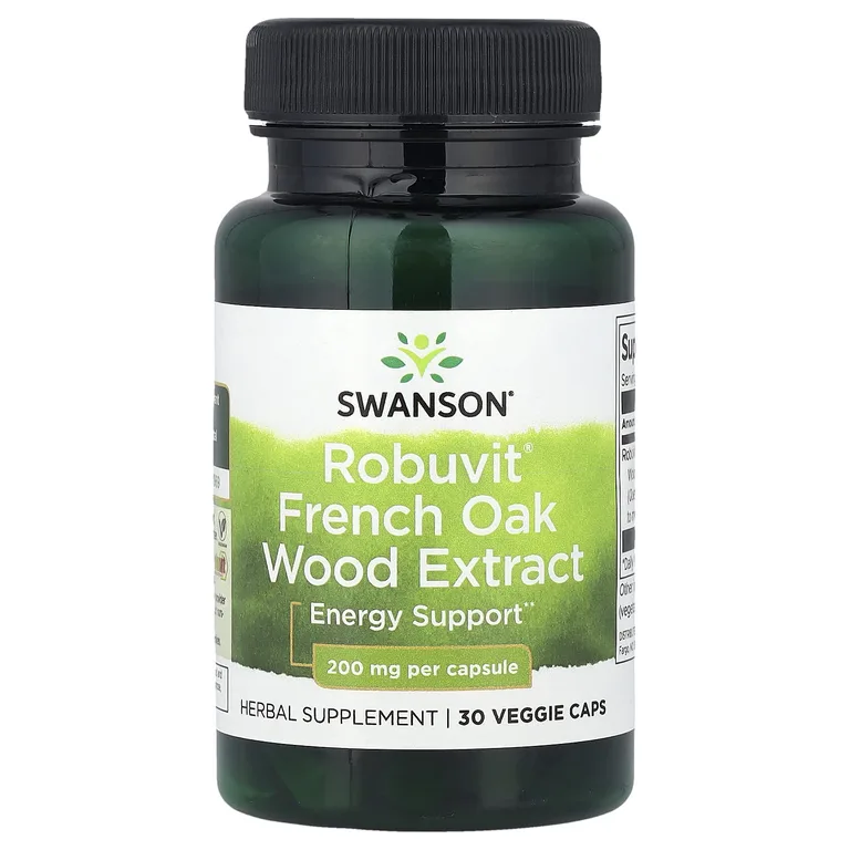 Swanson Vitamins, экстракт древесины французского дуба Robuvit®, 200 мг, 30 растительных капсул