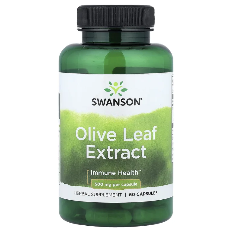 Swanson Vitamins, Экстракт оливковых листьев, 500 мг, 60 капсул