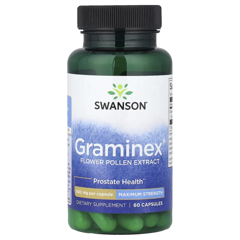 Swanson Vitamins, экстракт цветочной пыльцы Graminex®, максимальная сила действия, 500 мг, 60 капсул