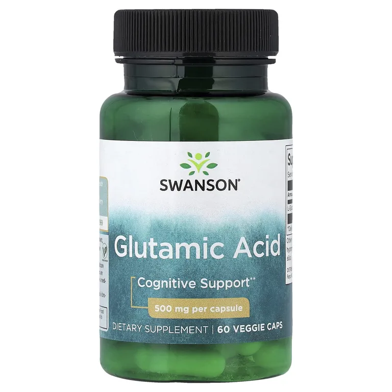 Swanson Vitamins, Глутаминовая кислота, 500 мг, 60 растительных капсул