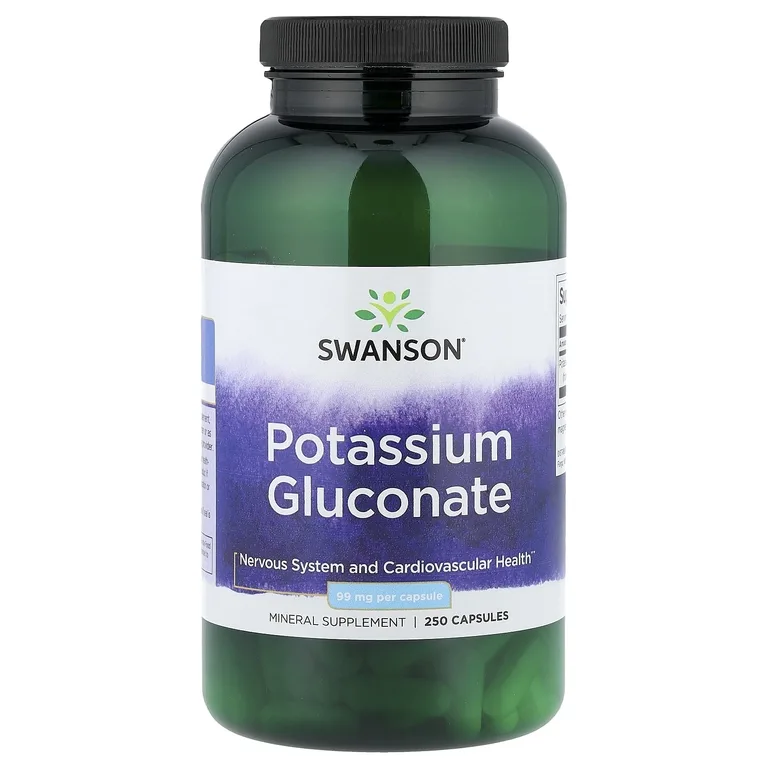 Swanson Vitamins, Глюконат калия, 99 мг, 250 капсул
