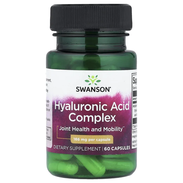 Swanson Vitamins, Комплекс гиалуроновой кислоты, 166 мг, 60 капсул