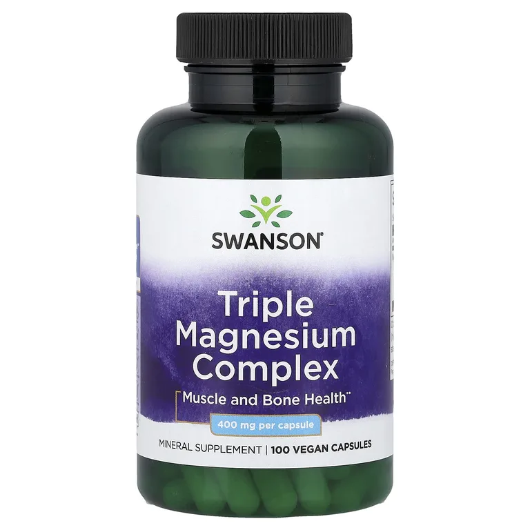 Swanson Vitamins, Комплекс тройного магния, 400 мг, 100 капсул
