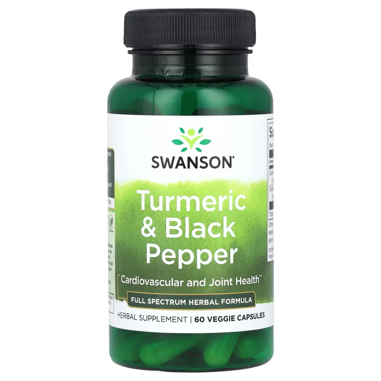 Swanson Vitamins, Куркума и черный перец, 60 растительных капсул