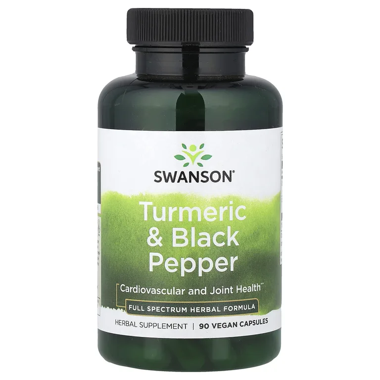 Swanson Vitamins, куркума и черный перец, 90 веганских капсул