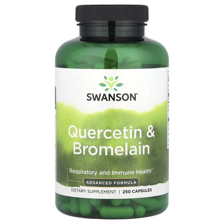 Swanson Vitamins, Кверцетин и бромелаин, здоровье дыхательной системы, 250 капсул