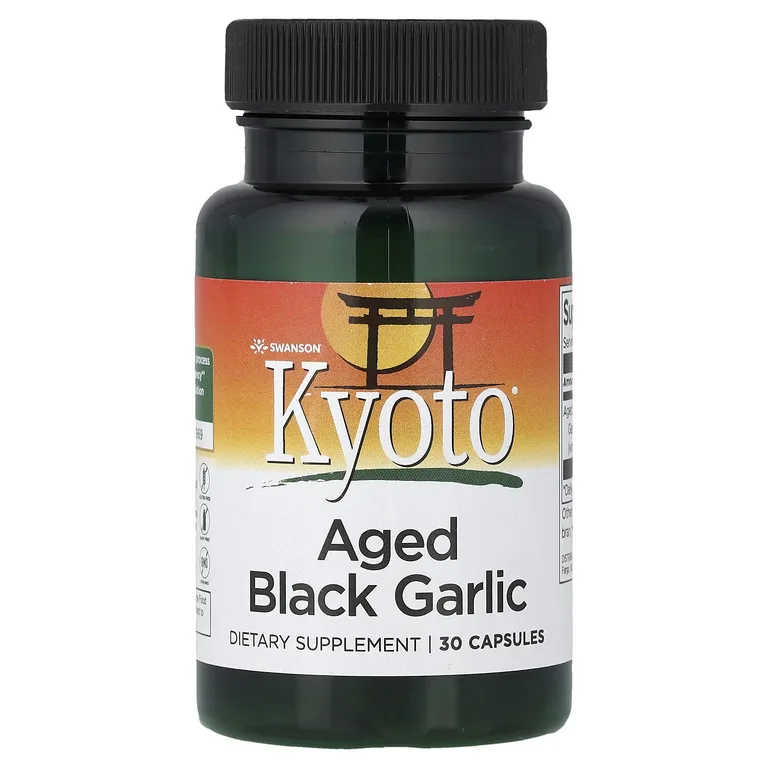 Swanson Vitamins, Kyoto®, выдержанный черный чеснок, 30 капсул (650 мг в 1 капсуле)