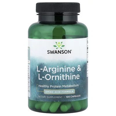 Swanson Vitamins, L-аргинин и L-орнитин, 100 капсул
