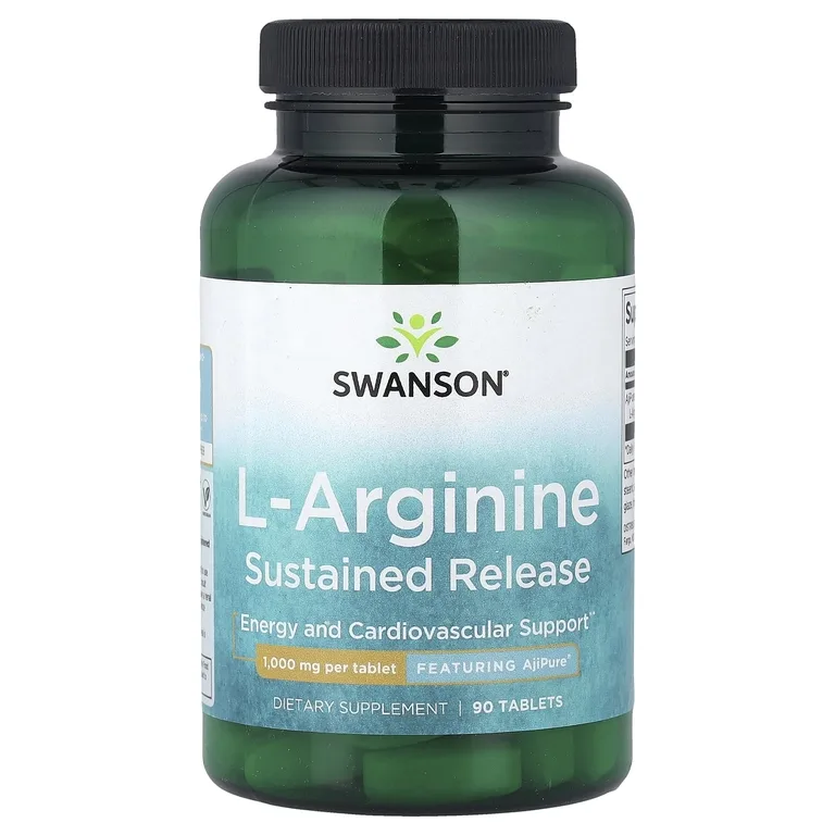 Swanson Vitamins, L-аргинин, с замедленным высвобождением, 1000 мг, 90 таблеток