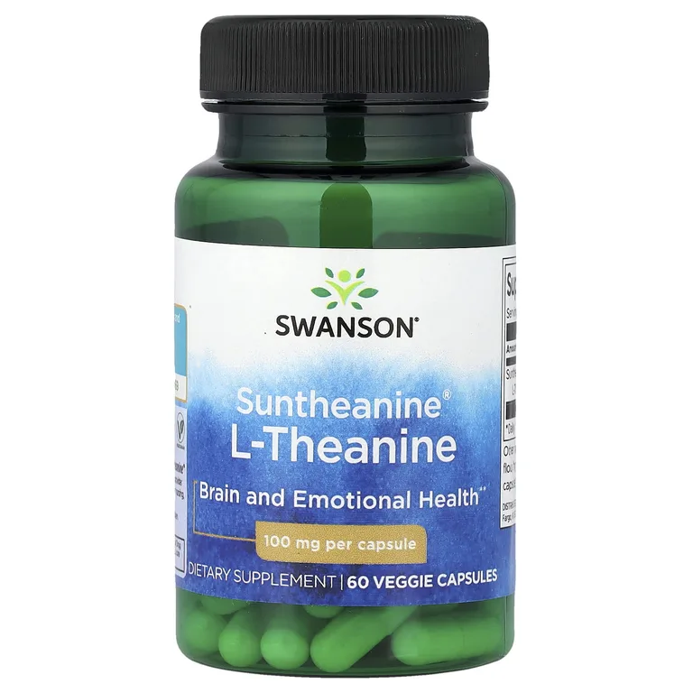 Swanson Vitamins, L-теанин Suntheanine®, 100 мг, 60 растительных капсул