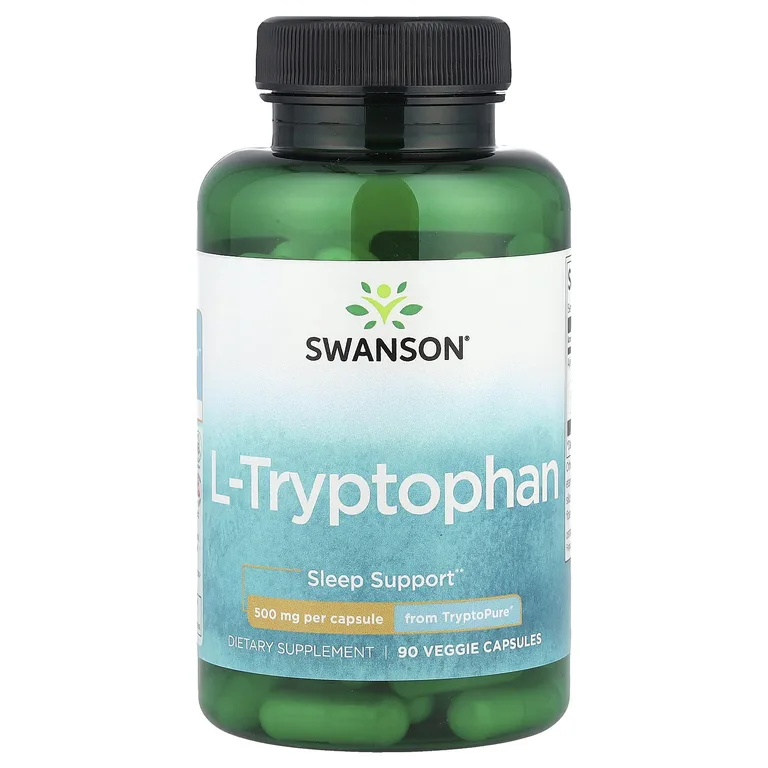 Swanson Vitamins, L-триптофан, 500 мг, 90 растительных капсул