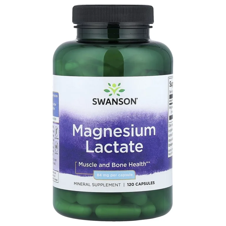 Swanson Vitamins, лактат магния, 84 мг, 120 капсул