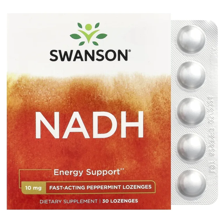 Swanson Vitamins, NADH, перечная мята, 10 мг, 30 пастилок