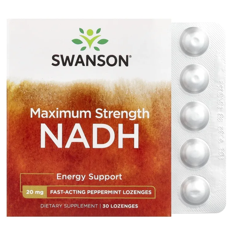 Swanson Vitamins, NADH, перечная мята, 20 мг, 30 пастилок