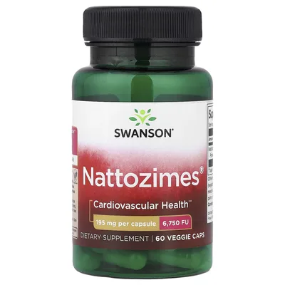 Swanson Vitamins, Nattozimes®, 195 мг, 60 вегетарианских капсул