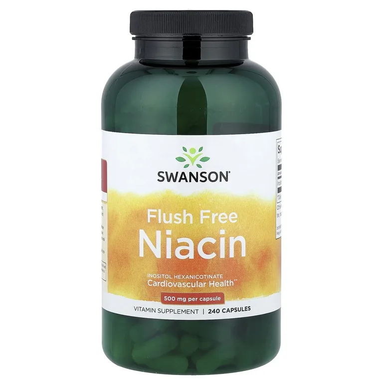 Swanson Vitamins, Ниацин, без промывки, 500 мг, 240 капсул