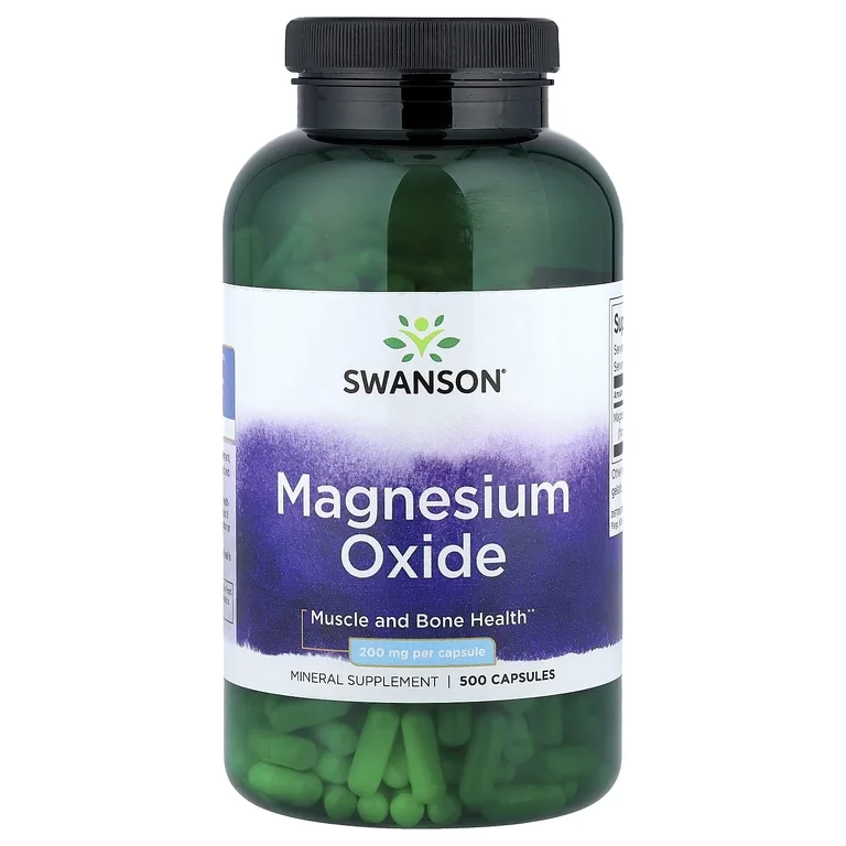 Swanson Vitamins, Оксид магния, 200 мг, 500 капсул