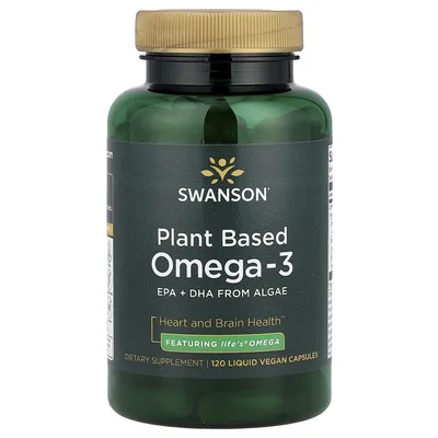 Swanson Vitamins, Омега-3 на растительной основе, 120 жидких веганских капсул
