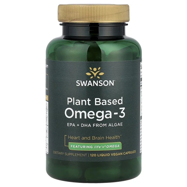 Swanson Vitamins, Омега-3 на растительной основе, 120 жидких веганских капсул