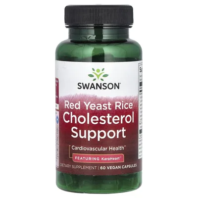 Swanson Vitamins, Поддержка холестерина из красного дрожжевого риса, 60 веганских капсул