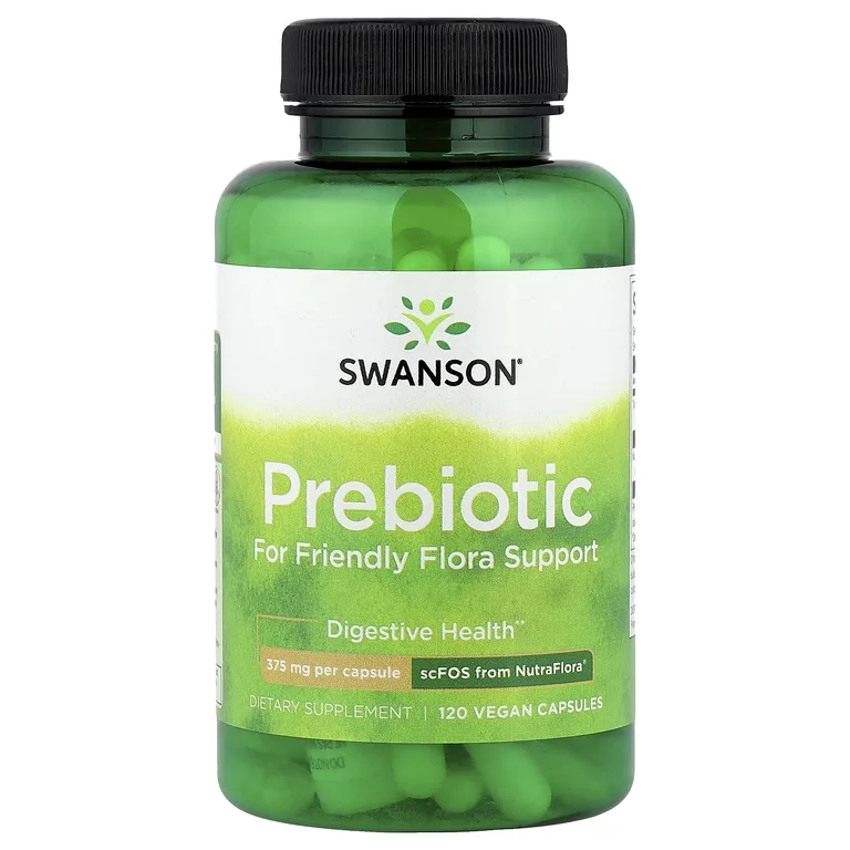 Swanson Vitamins, Пребиотик для поддержки дружественной флоры, 120 веганских капсул (375 мг на капсулу)