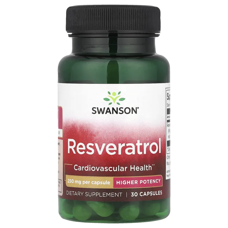 Swanson Vitamins, Ресвератрол, высокая эффективность, 250 мг, 30 капсул