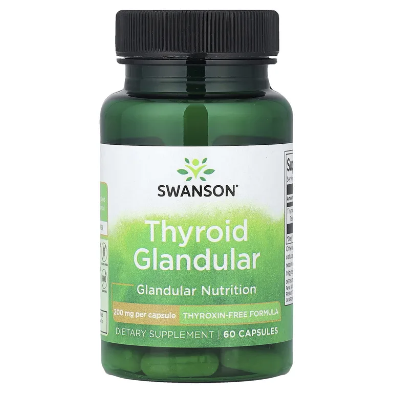 Swanson Vitamins, Щитовидная железа, 200 мг, 60 капсул