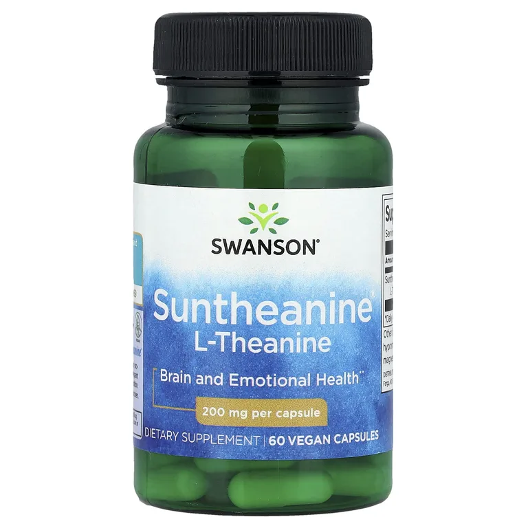 Swanson Vitamins, Suntheanine® L-теанин, 200 мг, 60 веганских капсул