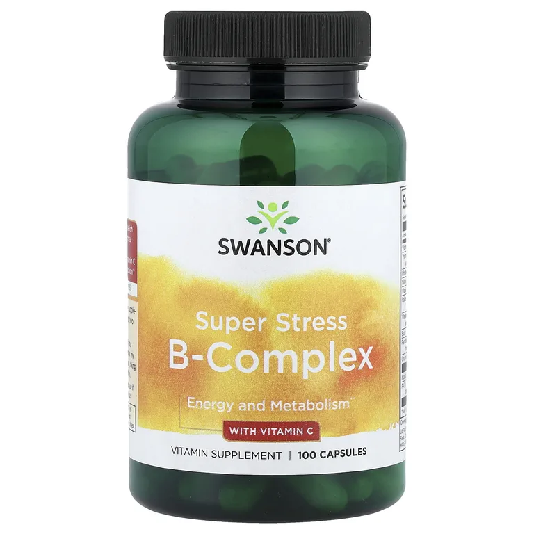 Swanson Vitamins, Super Stress, комплекс витаминов группы B с витамином C, 100 капсул