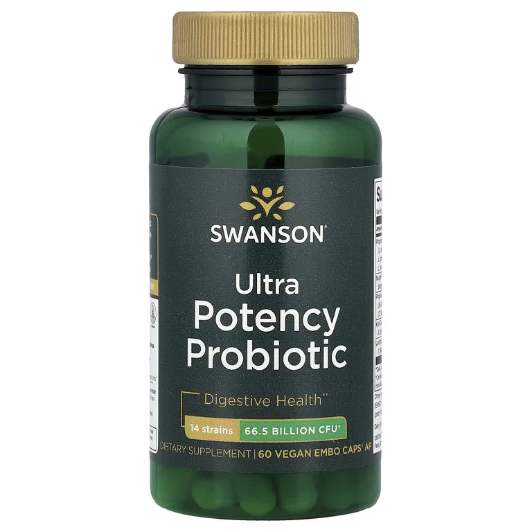 Swanson Vitamins, Сверхэффективный пробиотик, 66,5 млрд КОЕ, 60 веганских капсул EMBO Caps® AP